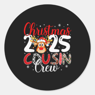 Christmas Cousin Crew 2025 Matching Family Xmas Pa Classic Round Sticker