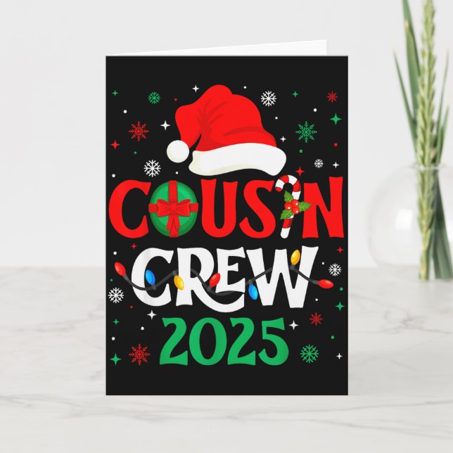 Christmas Cousin Crew 2025 Xmas Funny Matching Fam Card (Front)