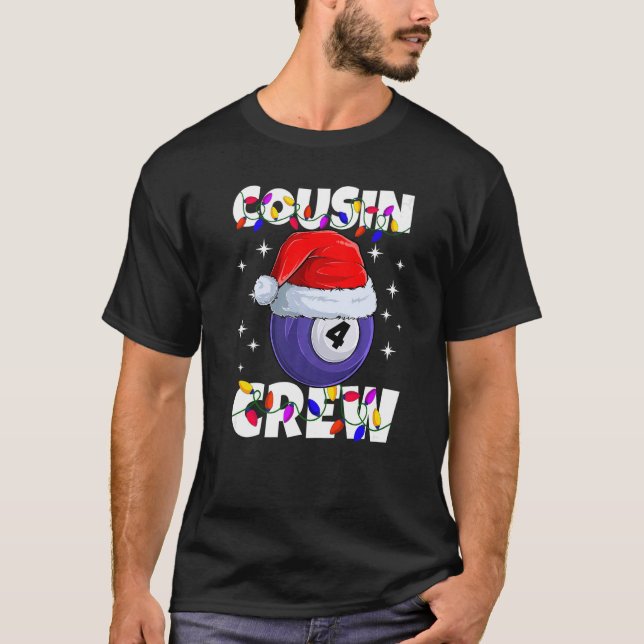 Christmas Cousin Crew 4 Ball Billiard Pyjamas Fami T-Shirt (Front)