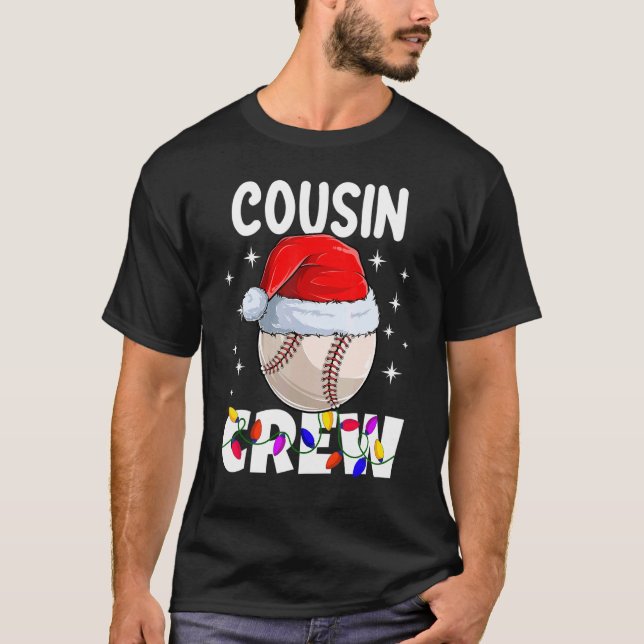 Christmas Cousin Crew Baseball Pajamas Family Xmas T-Shirt (Front)