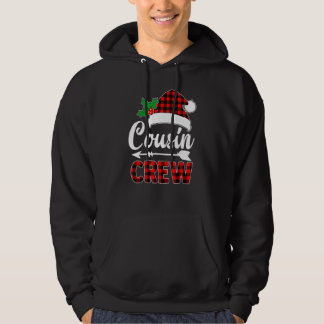 Christmas Cousin Crew Buffalo red plaid Pajamas Fa Hoodie