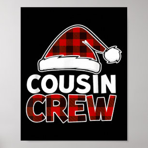 Christmas Cousin Crew Buffalo Red Plaid Pajamas Fa Poster