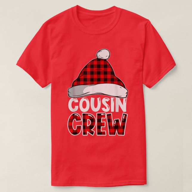 Christmas Cousin Crew Buffalo Red Plaid Pajamas Fa T-Shirt (Design Front)