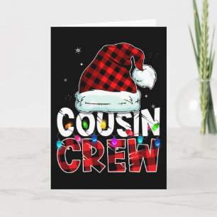 Christmas Cousin Crew Buffalo Red Plaid Pyjamas Fa Card