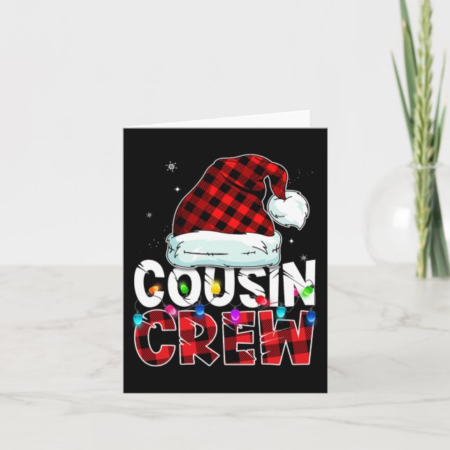 Christmas Cousin Crew Buffalo Red Plaid Pyjamas Fa Card (Front)