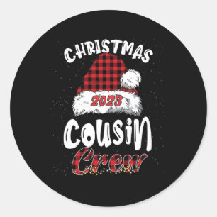 Christmas Cousin Crew Buffalo Red Plaid Pyjamas Fa Classic Round Sticker