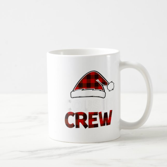 Christmas Cousin Crew Buffalo Red Plaid Pyjamas Fa Coffee Mug (Right)