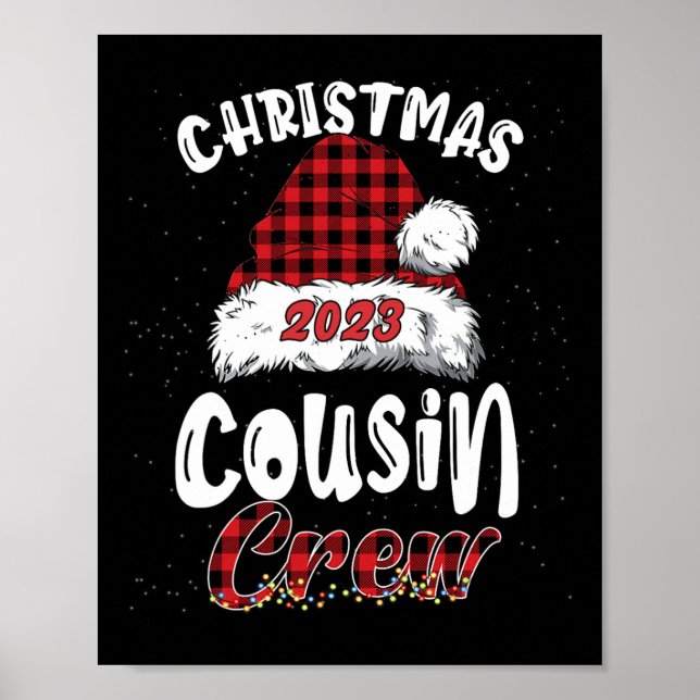 Christmas Cousin Crew Buffalo Red Plaid Pyjamas Fa Poster (Front)