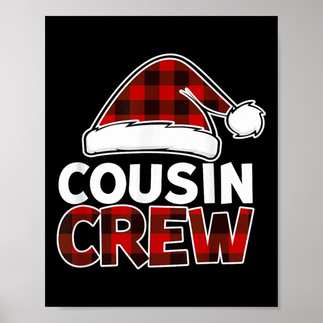 Christmas Cousin Crew Buffalo Red Plaid Pyjamas Fa Poster (Front)