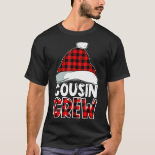 Christmas Cousin Crew Buffalo red plaid Pyjamas Fa T-Shirt