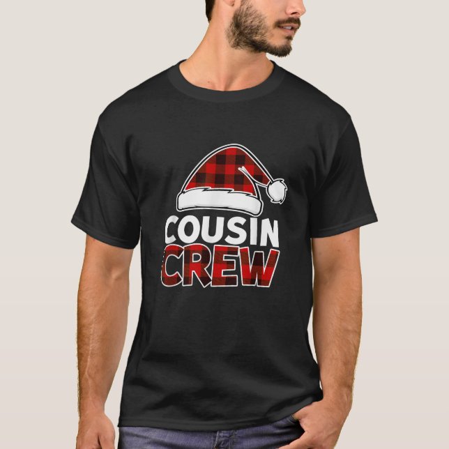 Christmas Cousin Crew Buffalo Red Plaid Pyjamas Fa T-Shirt (Front)