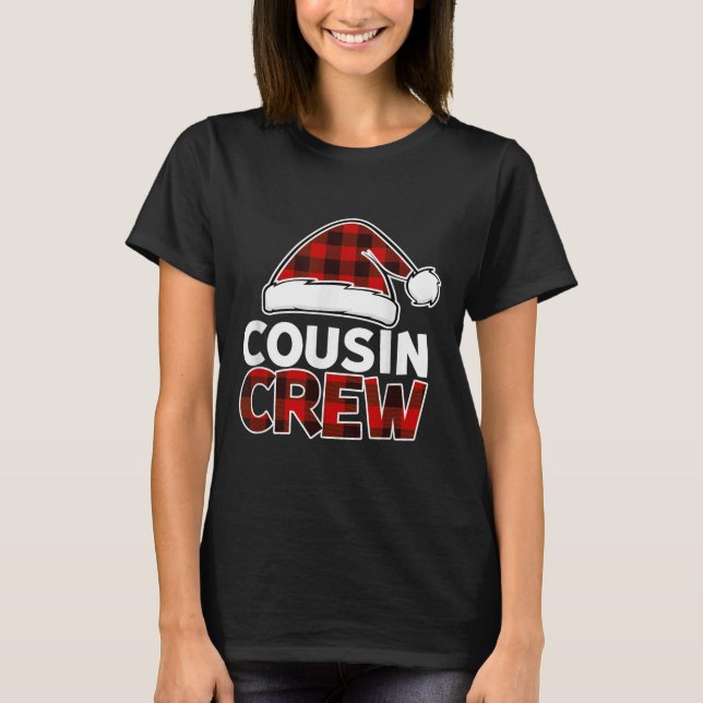 Christmas Cousin Crew Buffalo Red Plaid Pyjamas Fa T-Shirt (Front)