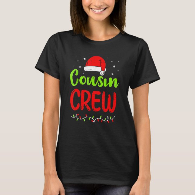 Christmas Cousin Crew Buffalo Red Plaid Xmas Pajam T-Shirt (Front)