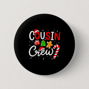 Christmas Cousin Crew Candy Cane Family Matching H 6 Cm Round Badge