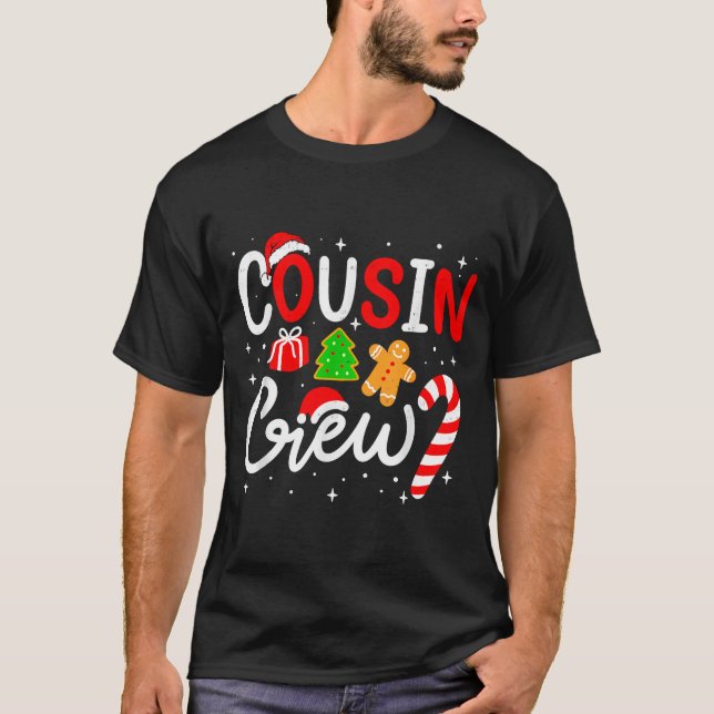 Christmas Cousin Crew Candy Cane Family Matching H T-Shirt (Front)