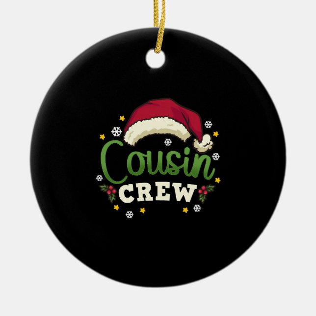 Christmas Cousin Crew Ceramic Tree Decoration (Front)