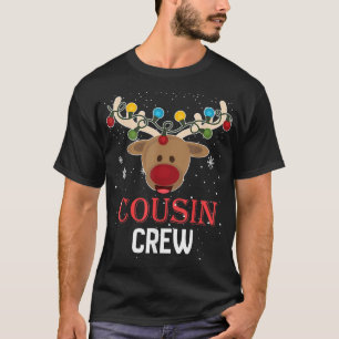 Christmas Cousin Crew Cute Reindeer Matching Pajam T-Shirt