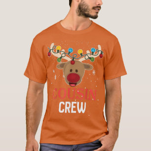 Christmas Cousin Crew Cute Reindeer Matching Pajam T-Shirt