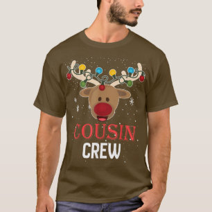 Christmas Cousin Crew Cute Reindeer Matching Pajam T-Shirt