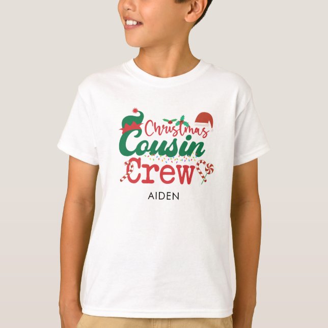 Christmas Cousin Crew Elf Matching  T-Shirt (Front)