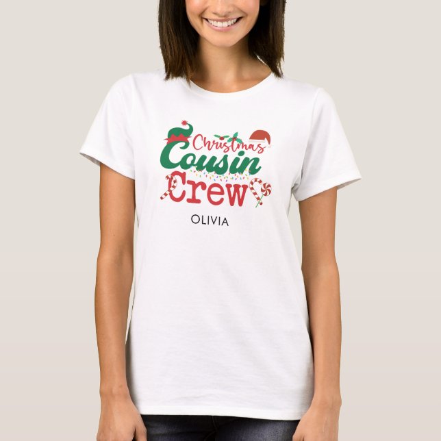 Christmas Cousin Crew Elf Matching  T-Shirt (Front)
