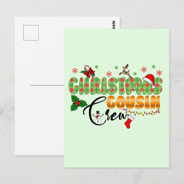 Christmas Cousin Crew Family Reunion  Postcard (Front/Back)