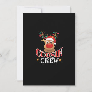 Christmas Cousin Crew Funny Reindeer Matching Paja Invitation