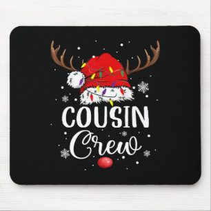 Christmas Cousin Crew Funny Santa Hat Light Kids M Mouse Mat