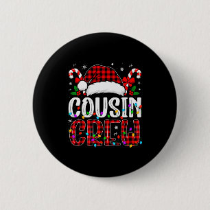 Christmas Cousin Crew Red Plaid Family Matching Xm 6 Cm Round Badge