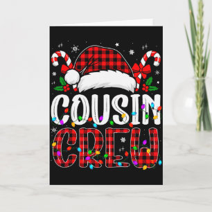 Christmas Cousin Crew Red Plaid Family Matching Xm Card