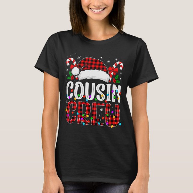 Christmas Cousin Crew Red Plaid Family Matching Xm T-Shirt (Front)