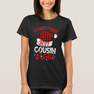 Christmas Cousin Crew  Red Plaid Matching Pajama T-Shirt