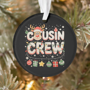 Christmas Cousin Crew Reindeer Matching Family Ornament