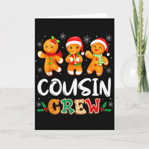 Christmas Cousin Crew Santa Hat Family Matching Fu Card