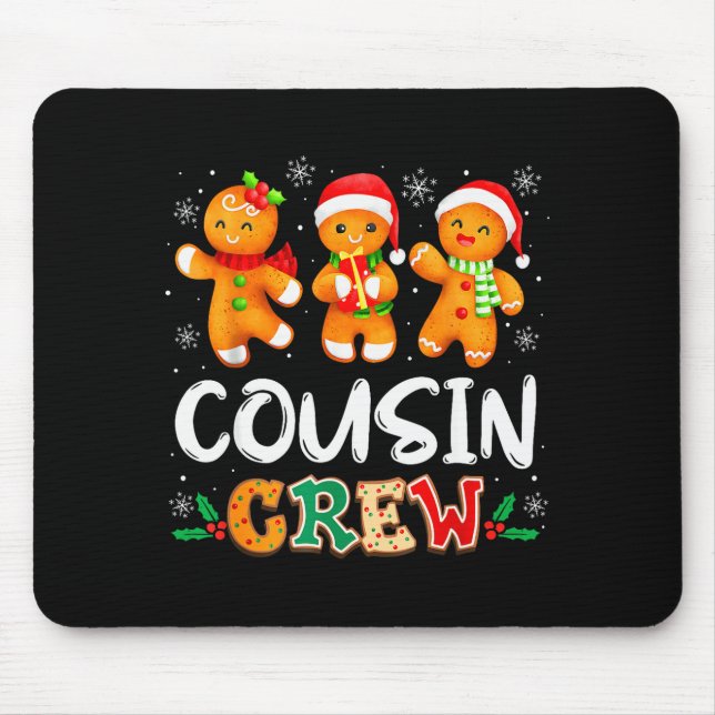 Christmas Cousin Crew Santa Hat Family Matching Fu Mouse Mat (Front)