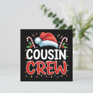 Christmas Cousin Crew Santa Hat Holiday Card