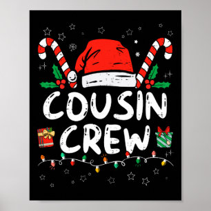 Christmas Cousin Crew Santa Hat Men Women Kids  Poster
