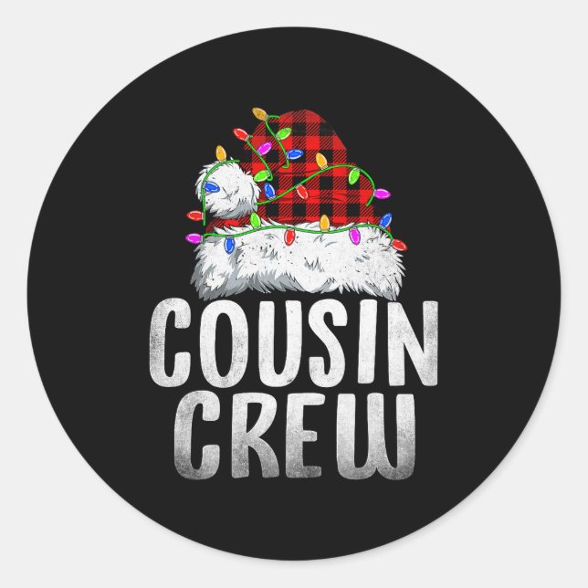 Christmas Cousin Crew Santa Xmas Family Matching P Classic Round Sticker (Front)