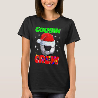 Christmas Cousin Crew Soccer Ball Pyjamas Family X T-Shirt