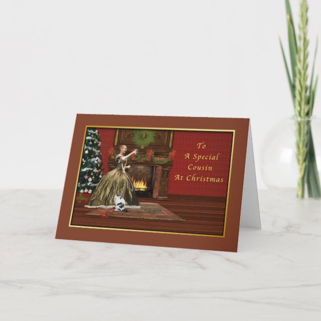 Christmas, Cousin, Old Fashioned Holiday Card (Front)