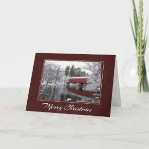 Christmas Covered Bridge Holiday Card