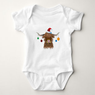 Christmas Cow Baby Bodysuit