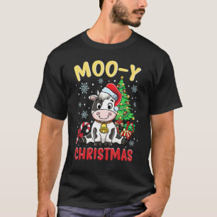 Christmas Cow Bovine Xmas Cute Barn Animal T-Shirt
