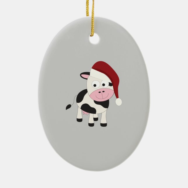 Christmas cow ceramic tree decoration (Back)