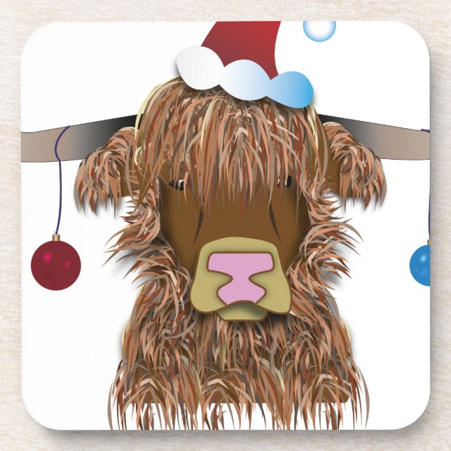 Christmas Cow Coaster (Front)