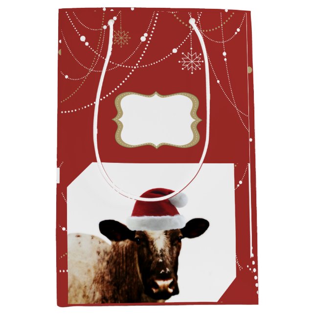 Christmas Cow Gift Bag (Front)
