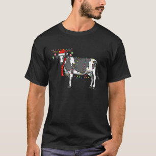 Christmas Cow Holiday Lights With Antlers And Orna T-Shirt