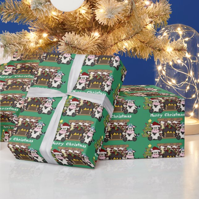 Christmas Cow Holiday wrapping paper (Holidays)