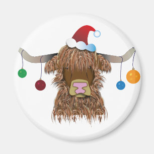 Christmas Cow Magnet