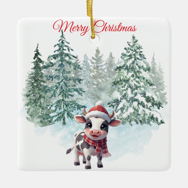 Christmas Cow Ornament (Front)
